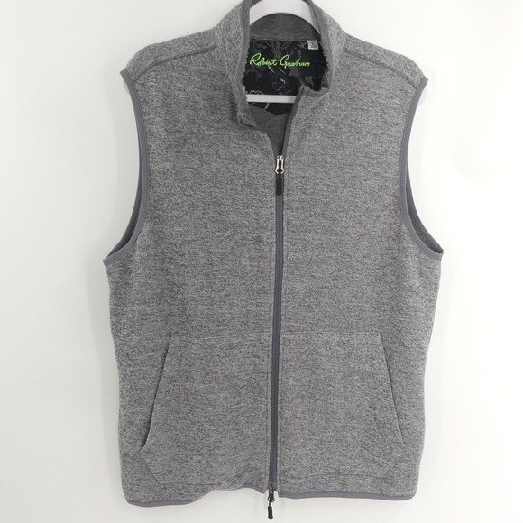 Robert‎ Graham Classic Fit Full Zip Sweater Jacket Gray Men's Large L - Picture 1 of 5